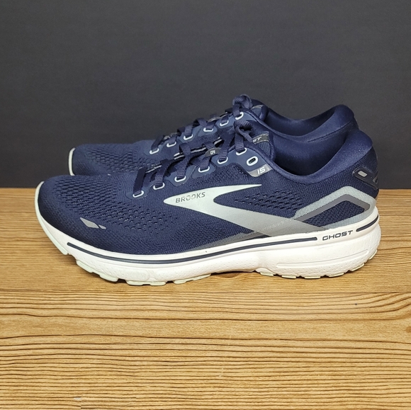 Brooks Shoes - Brooks Ghost 15 athletic running shoes womens navy blue size 9 sneakers